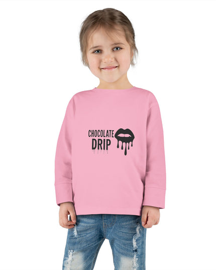 Toddler Long Sleeve Tee — "Chocolate Drip" Lip Graphic