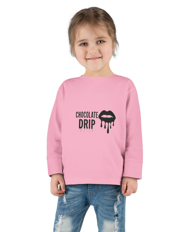 Toddler Long Sleeve Tee — "Chocolate Drip" Lip Graphic