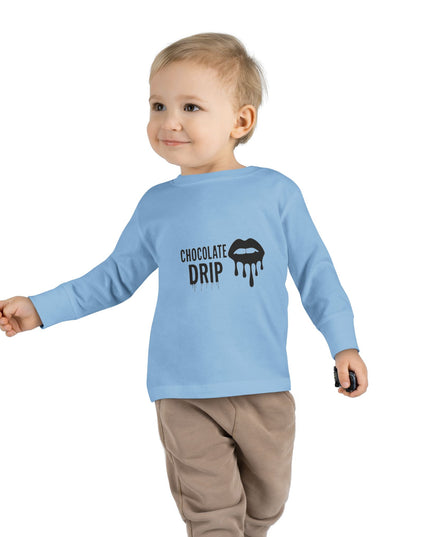 Toddler Long Sleeve Tee — "Chocolate Drip" Lip Graphic