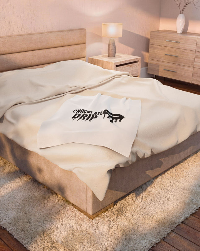 Chocolate Drip Velveteen Plush Blanket/Throw
