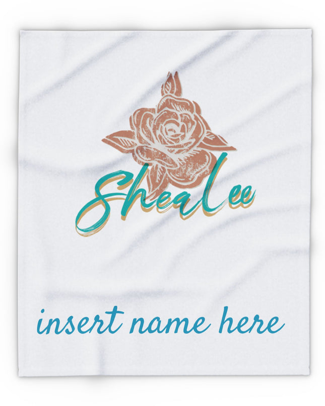 Personalized Rose Name Fleece Blanket — "Shealee" Custom Cozy Throw