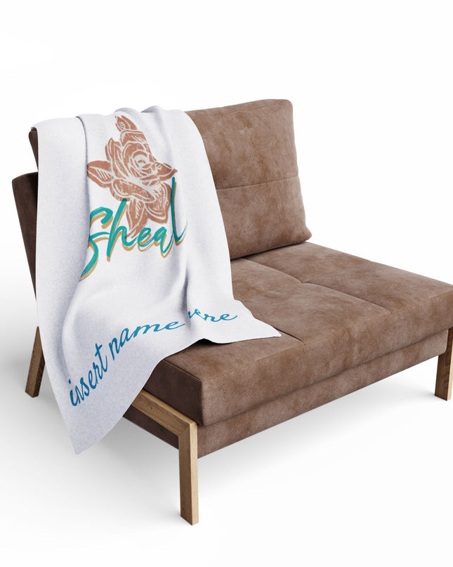 Personalized Rose Name Fleece Blanket — "Shealee" Custom Cozy Throw