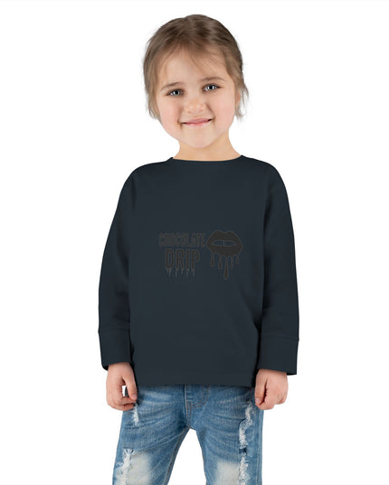 Toddler Long Sleeve Tee — "Chocolate Drip" Lip Graphic