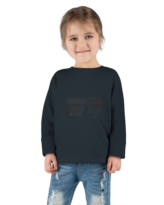 Toddler Long Sleeve Tee — "Chocolate Drip" Lip Graphic