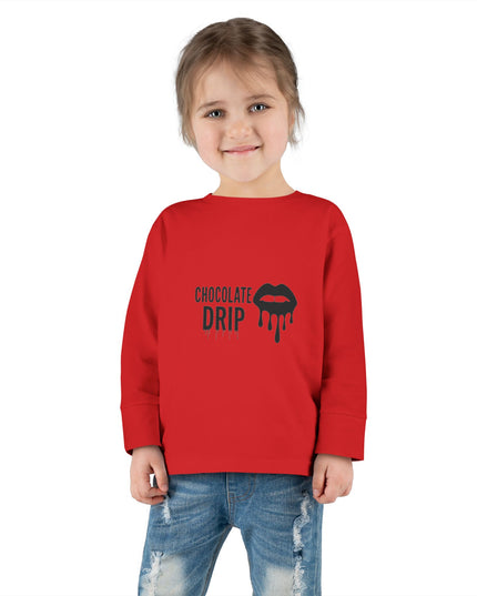 Toddler Long Sleeve Tee — "Chocolate Drip" Lip Graphic