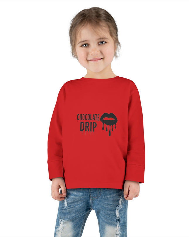 Toddler Long Sleeve Tee — "Chocolate Drip" Lip Graphic