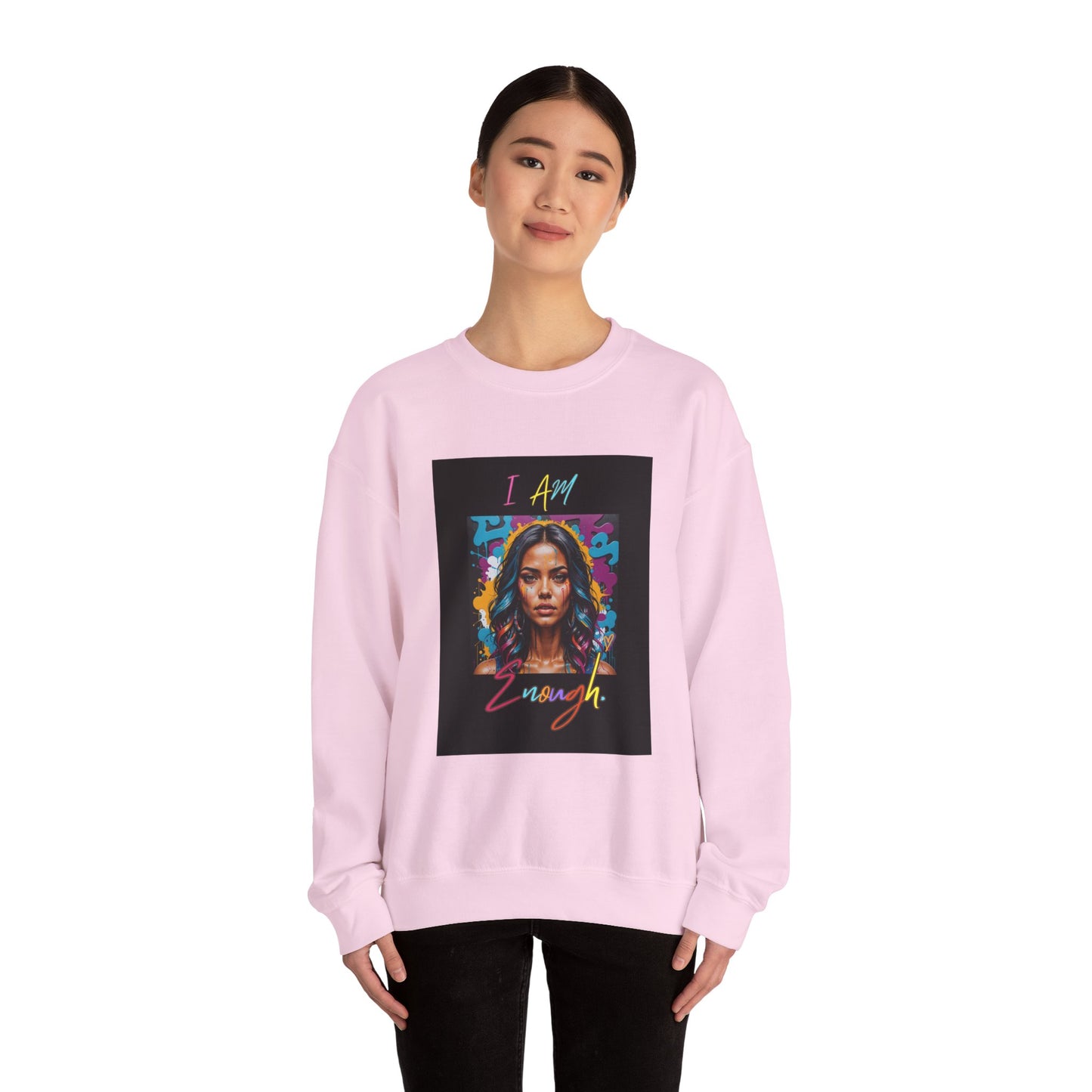 "Mi hermosa reina" 'I Am Enough' -Unisex Crewneck Sweatshirt
