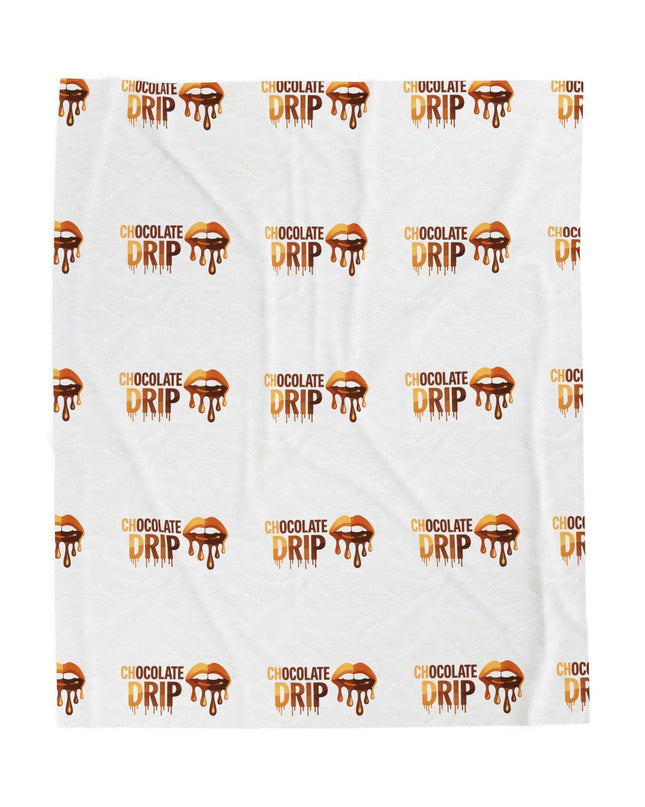 Velveteen Plush Blanket — 'Chocolate Drip' Cozy Dessert Pattern Throw