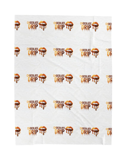 Velveteen Plush Blanket — 'Chocolate Drip' Cozy Dessert Pattern Throw