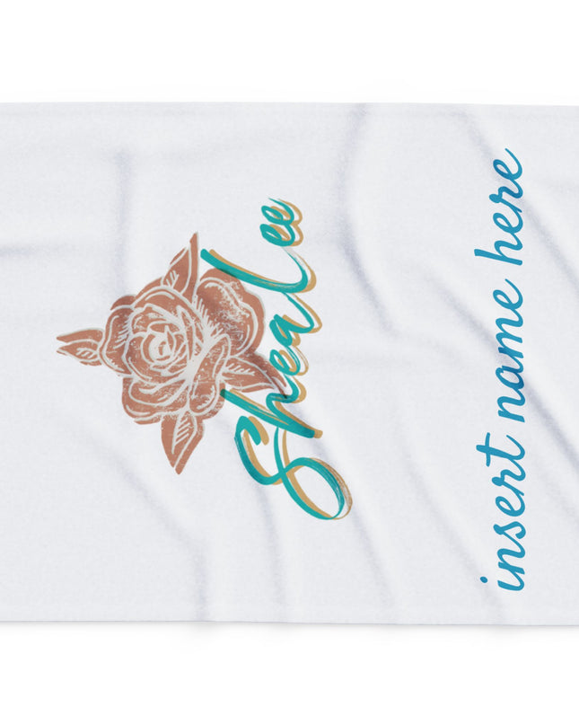 Personalized Rose Name Fleece Blanket — "Shealee" Custom Cozy Throw
