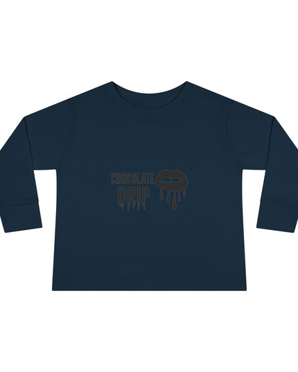 Toddler Long Sleeve Tee — "Chocolate Drip" Lip Graphic