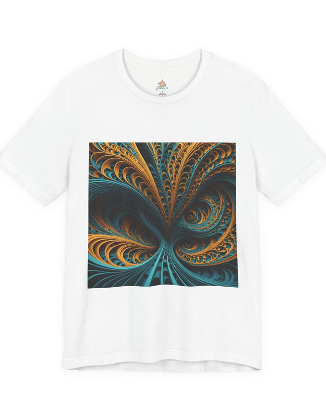 Fractal Art Canvas Print - Abstract Turquoise and Gold Design for Modern Decor