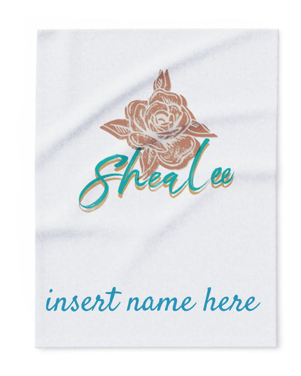 Personalized Rose Name Fleece Blanket — "Shealee" Custom Cozy Throw