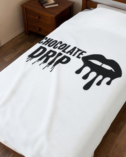 Chocolate Drip Velveteen Plush Blanket/Throw