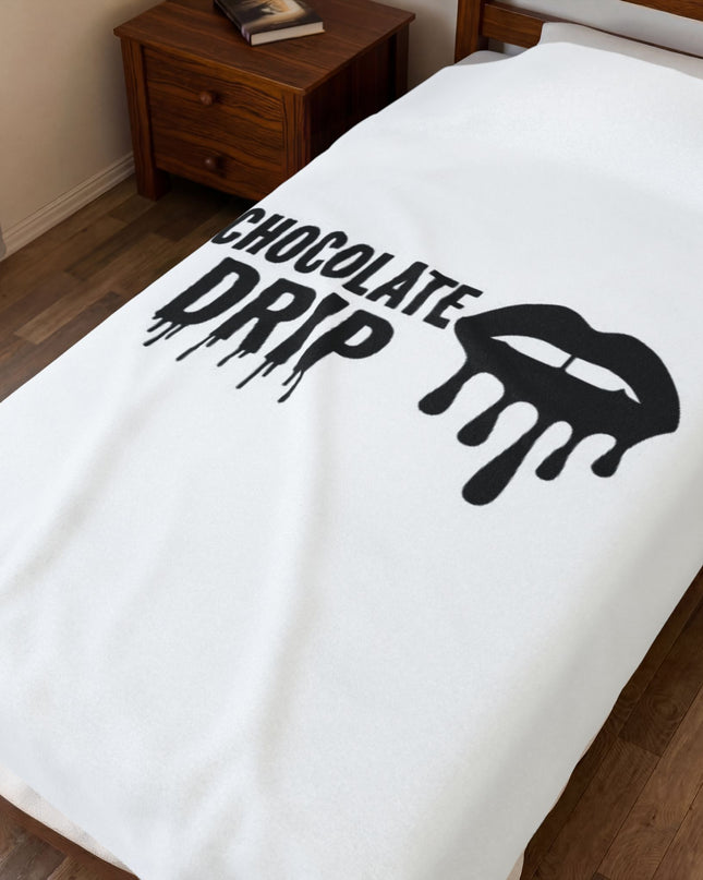 Chocolate Drip Velveteen Plush Blanket/Throw