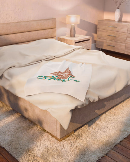 Custom Velveteen Plush Blanket with Floral Design for Cozy Living