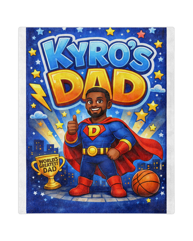 Dad Superhero Personalized Blanket